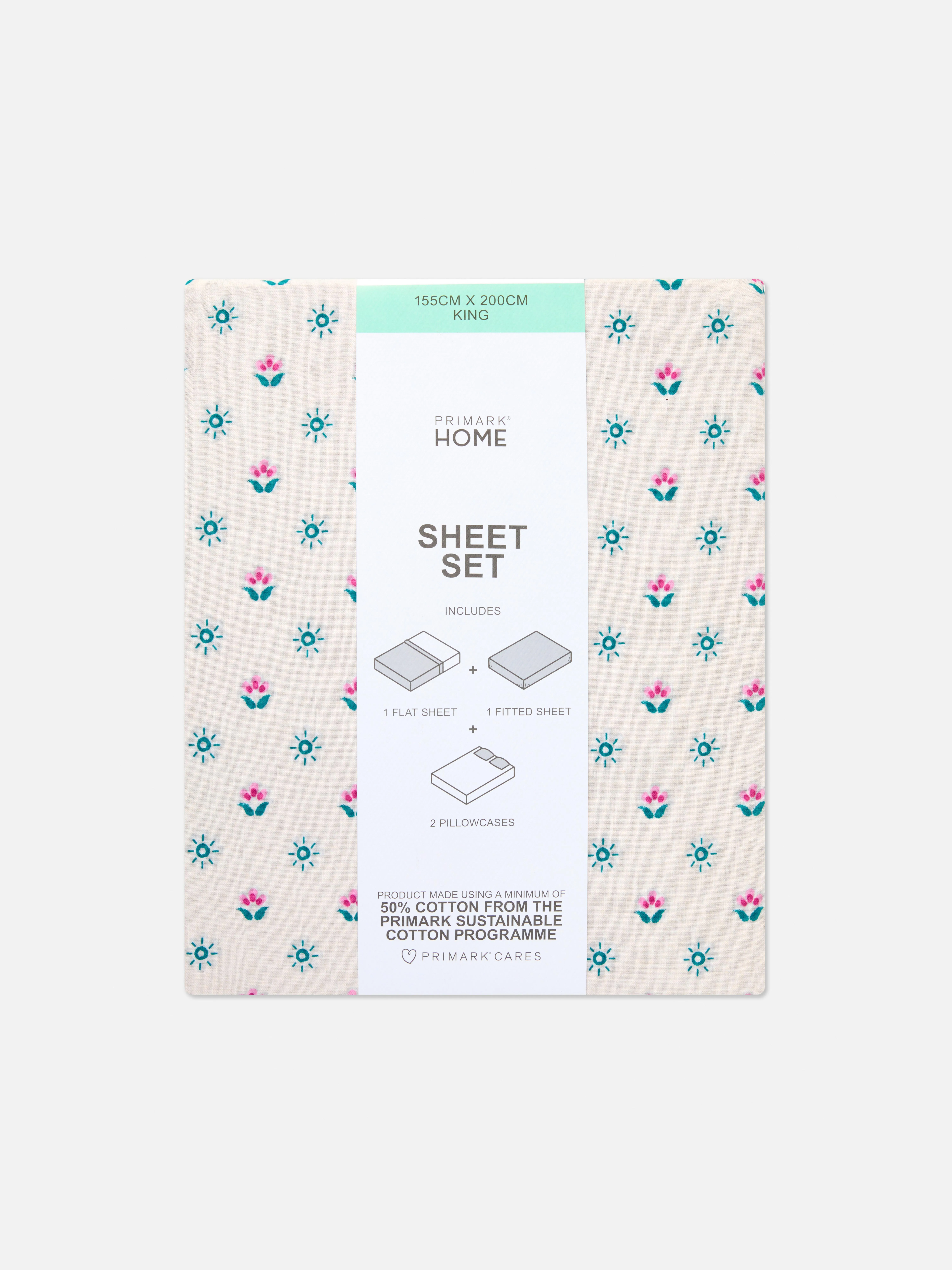 Juego de sábanas con tulipanes para cama king size
