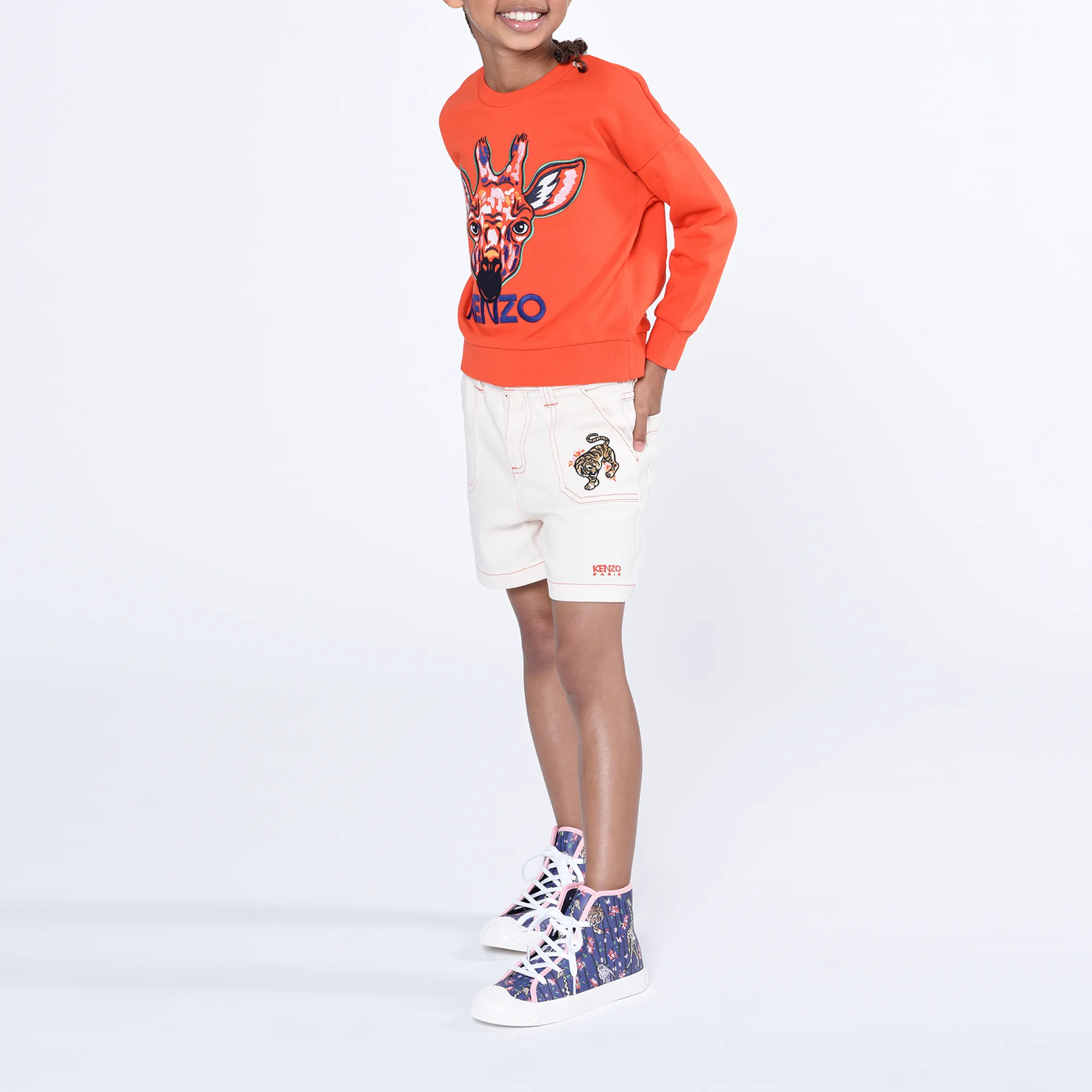 KENZO KIDS Pantalón corto bordado