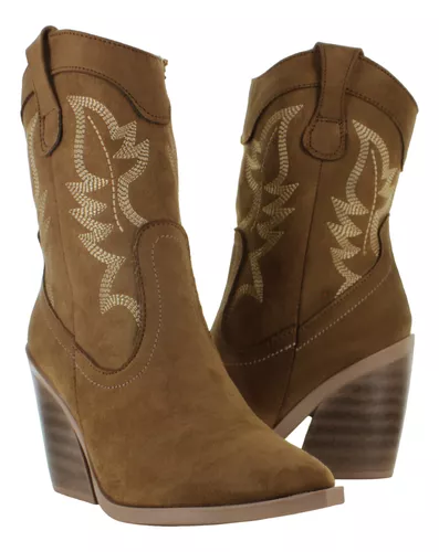 Kiut Bota Vaquera Tacon Ancho Moda Fiesta Casual Mujer 86996