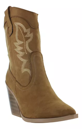 Kiut Bota Vaquera Tacon Ancho Moda Fiesta Casual Mujer 86996
