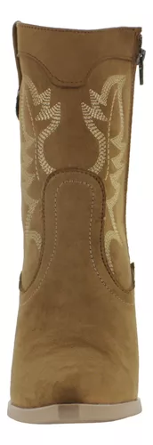 Kiut Bota Vaquera Tacon Ancho Moda Fiesta Casual Mujer 86996