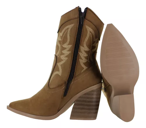 Kiut Bota Vaquera Tacon Ancho Moda Fiesta Casual Mujer 86996