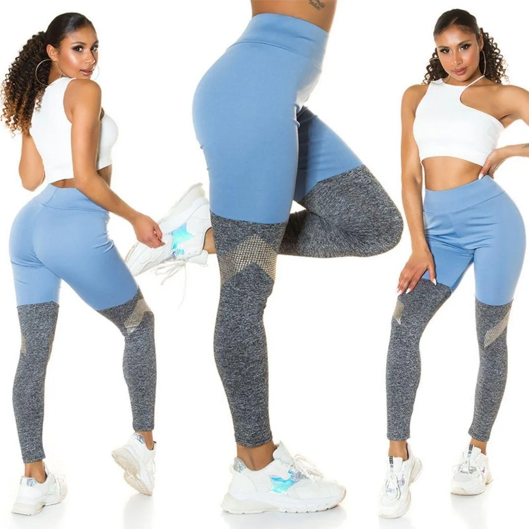 Leggings azul con gris
