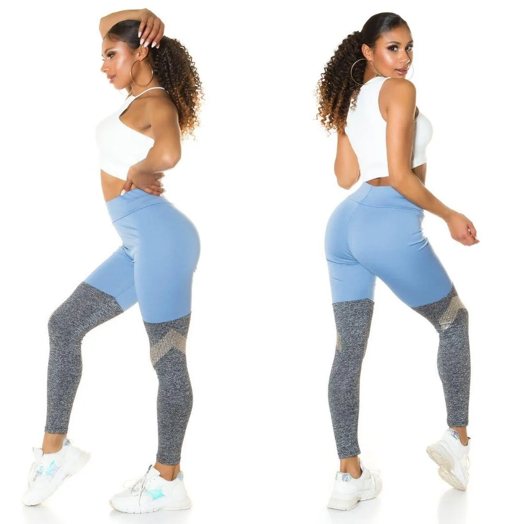 Leggings azul con gris