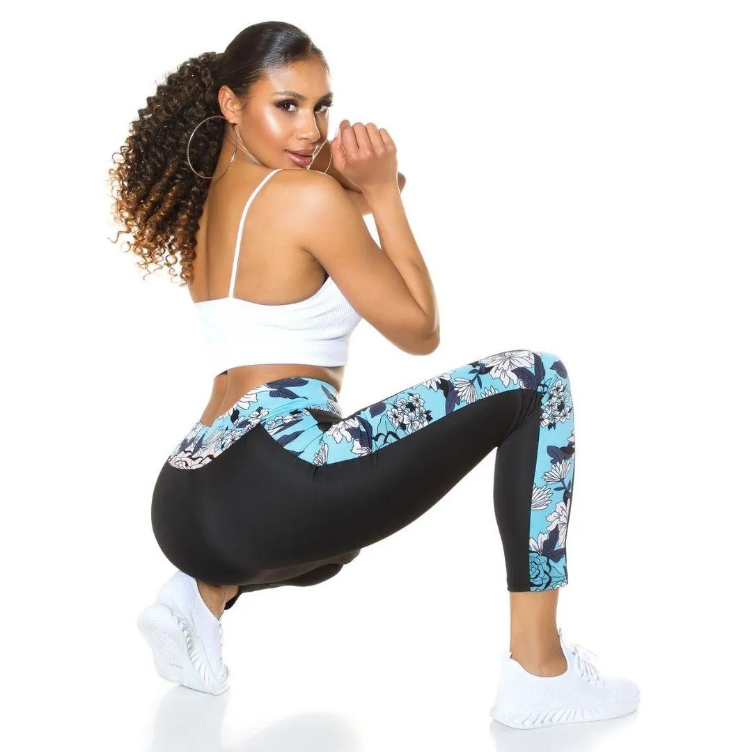 Leggings estampado moldeador turquesa