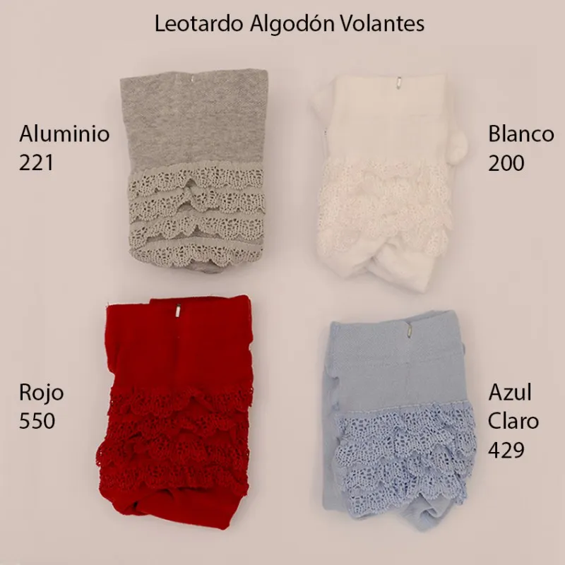 Leotardo Bebé Azul Claro 429 con Puntilla en el Culete