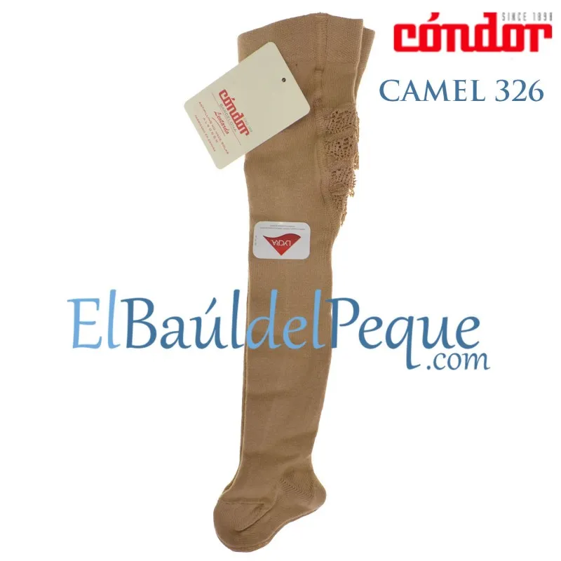 Leotardo Bebé Camel 326 con Puntilla en el Culete