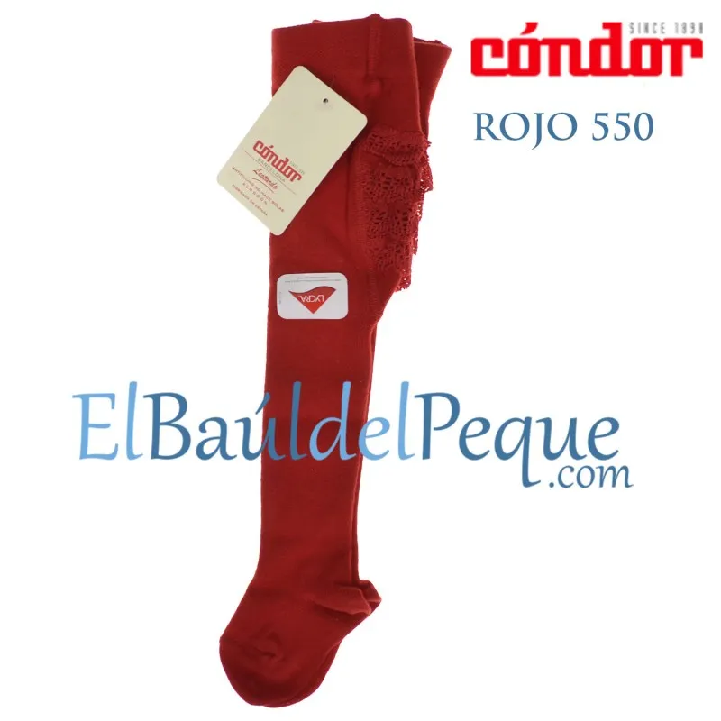 Leotardo Bebé Rojo 550 con Puntilla en el Culete