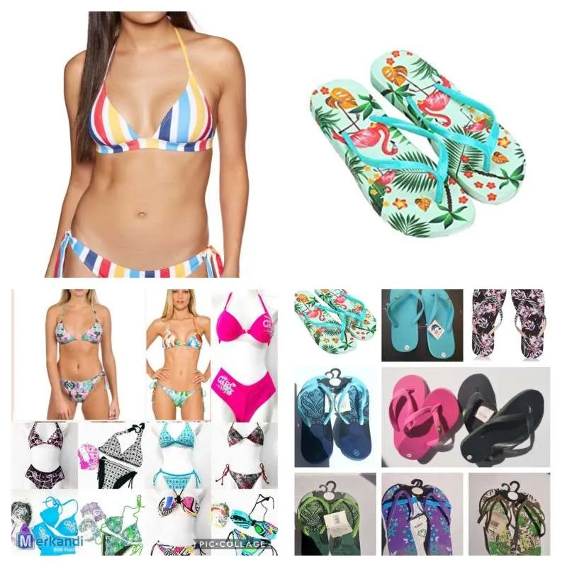Lote surtido de Bikinis y Chanclas para el Verano