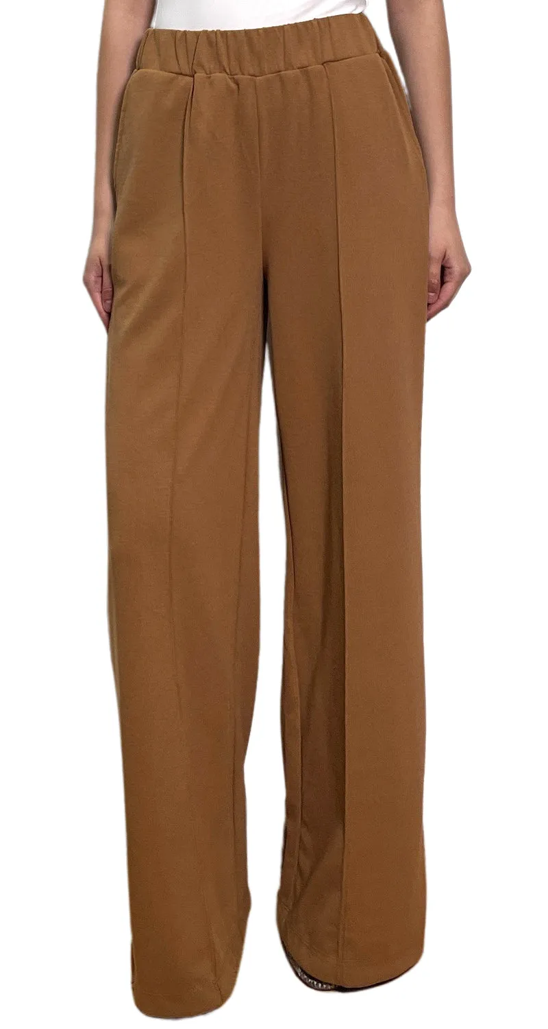 MANGO Pantalón Café Tela