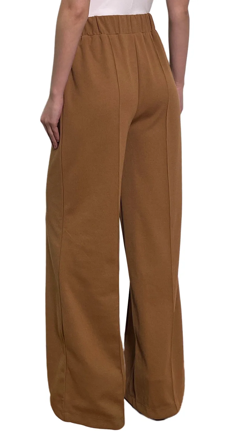 MANGO Pantalón Café Tela