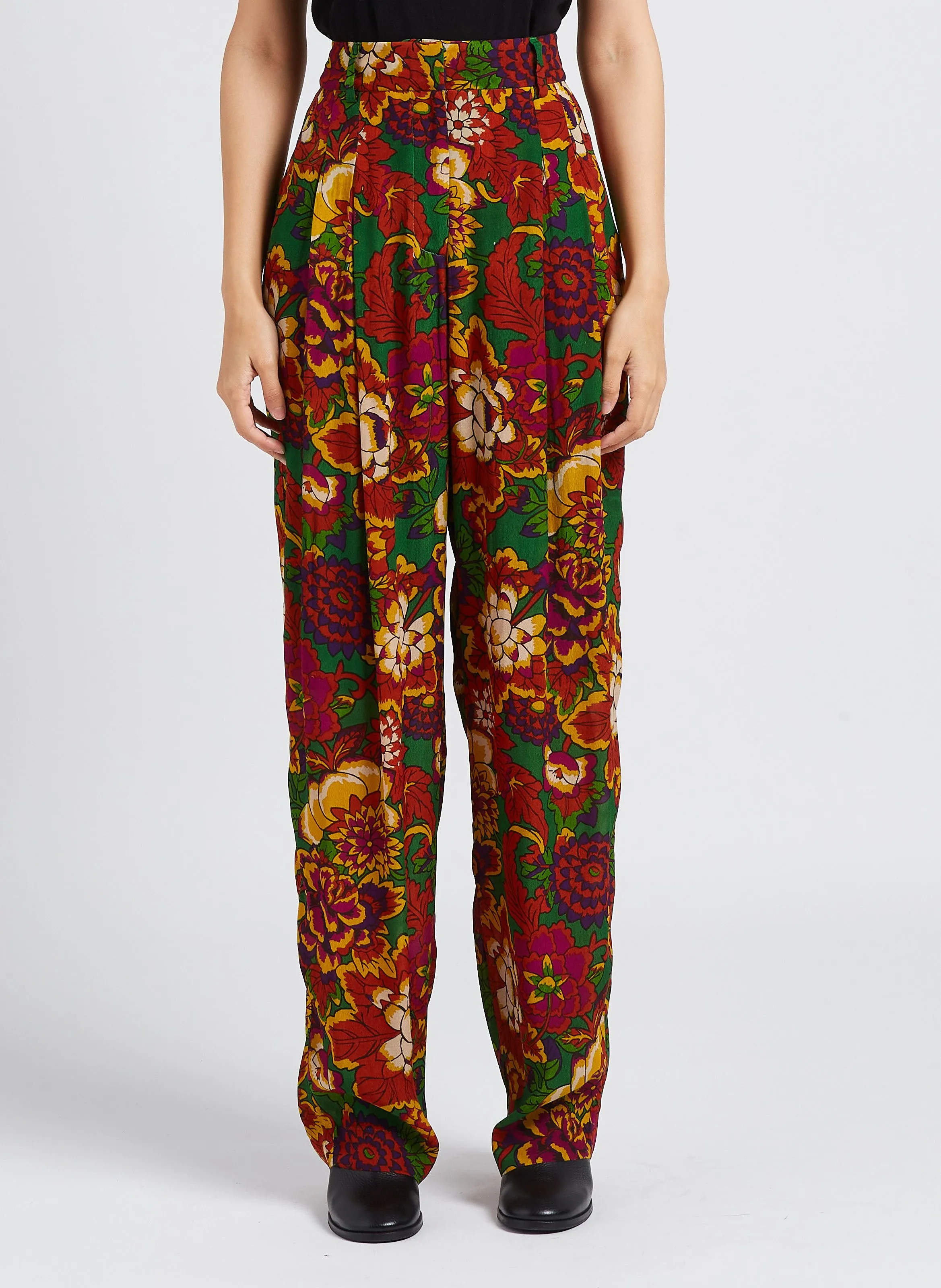 MARIUS  PANTALóN RECTO ESTAMPADO DE TALLE ALTO EN MULTICOLOR