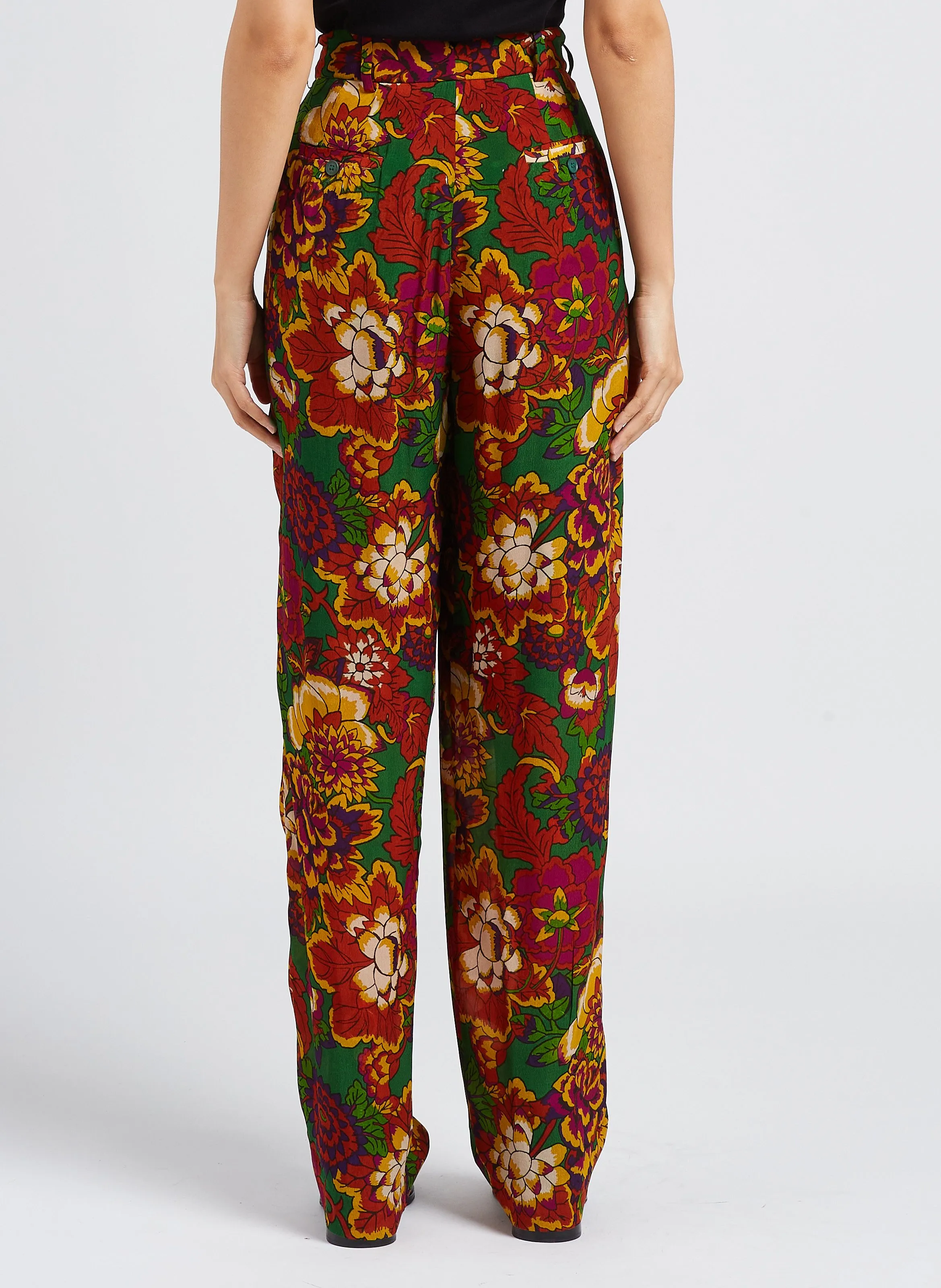 MARIUS  PANTALóN RECTO ESTAMPADO DE TALLE ALTO EN MULTICOLOR
