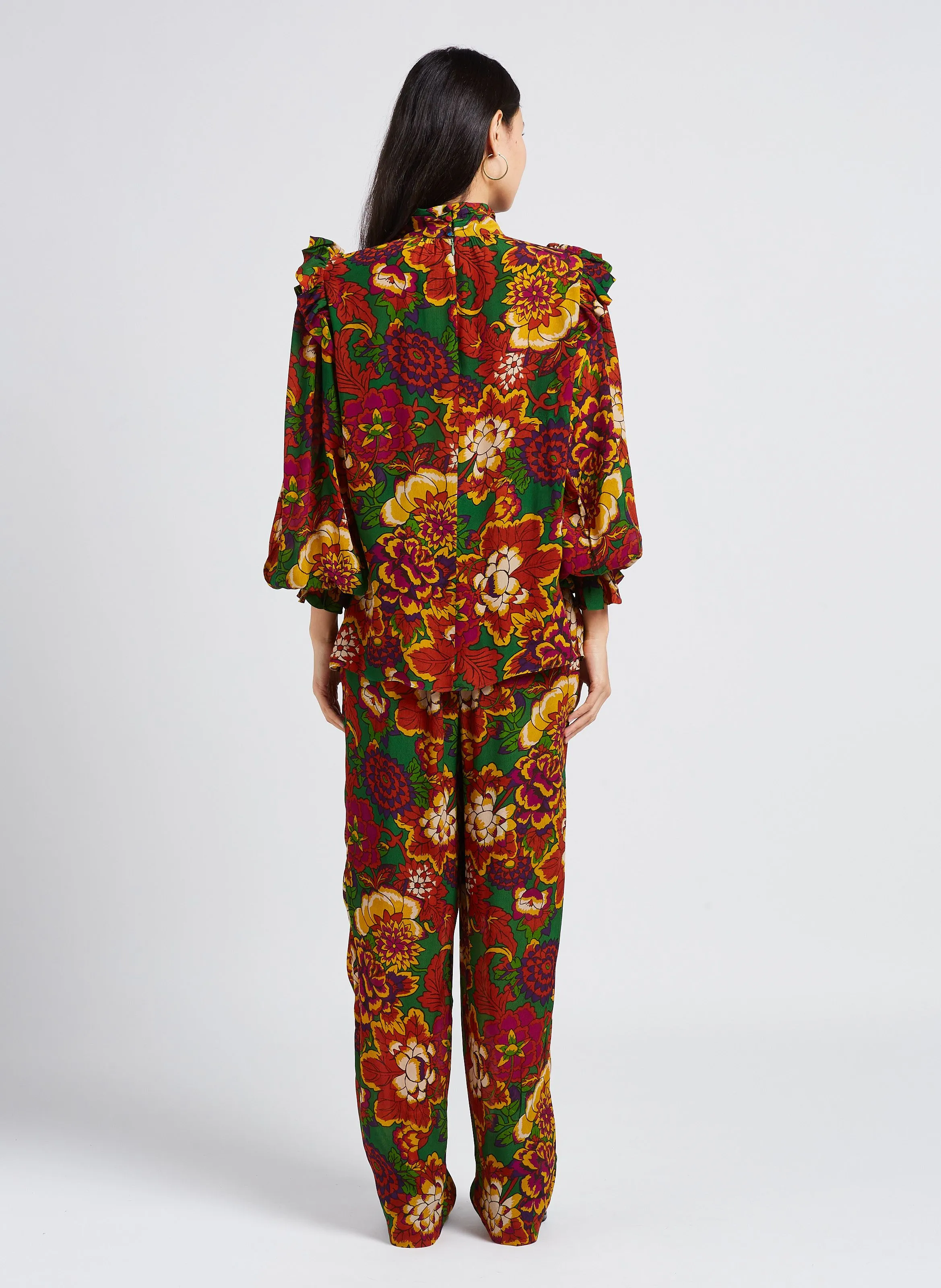 MARIUS  PANTALóN RECTO ESTAMPADO DE TALLE ALTO EN MULTICOLOR