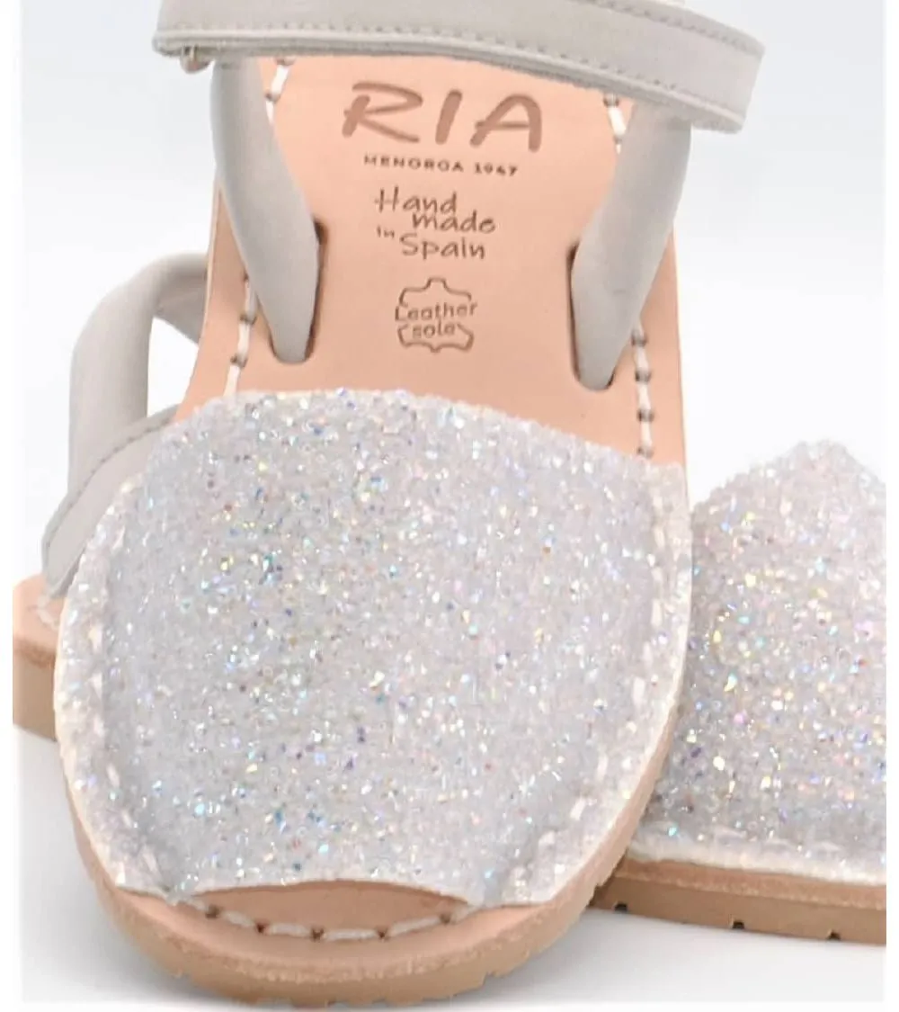 MENORQUINAS ABARCAS RIA NIÑA STRASS PERLA NUBUCK