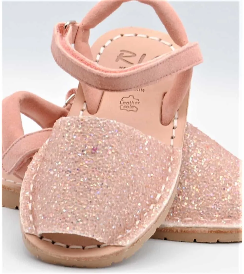 MENORQUINAS ABARCAS RIA NIÑA STRASS ROSE ANTE