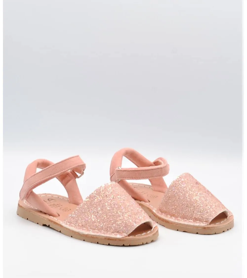 MENORQUINAS ABARCAS RIA NIÑA STRASS ROSE ANTE