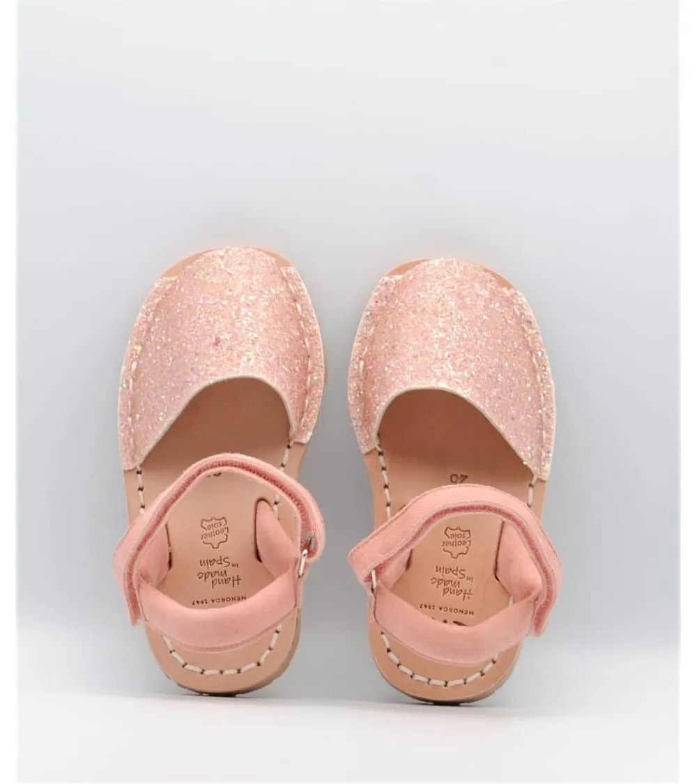 MENORQUINAS ABARCAS RIA NIÑA STRASS ROSE ANTE