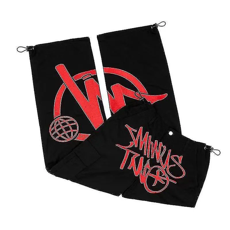 Menos dos cargo Y2k pantalones casuales holgados streetwear deporte gimnasio jeans hombres tela
