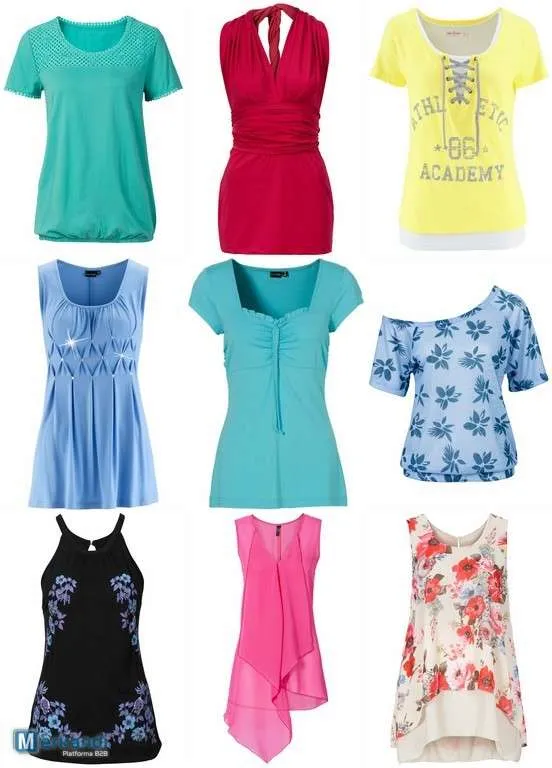 Mezcla de camisetas y tops de verano para mujeres