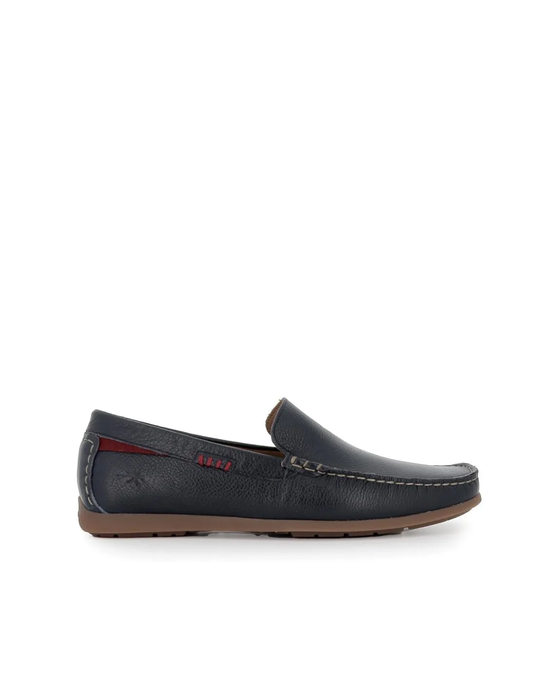 Mocasin de verano piel azul flexible para hombre  Fluchos