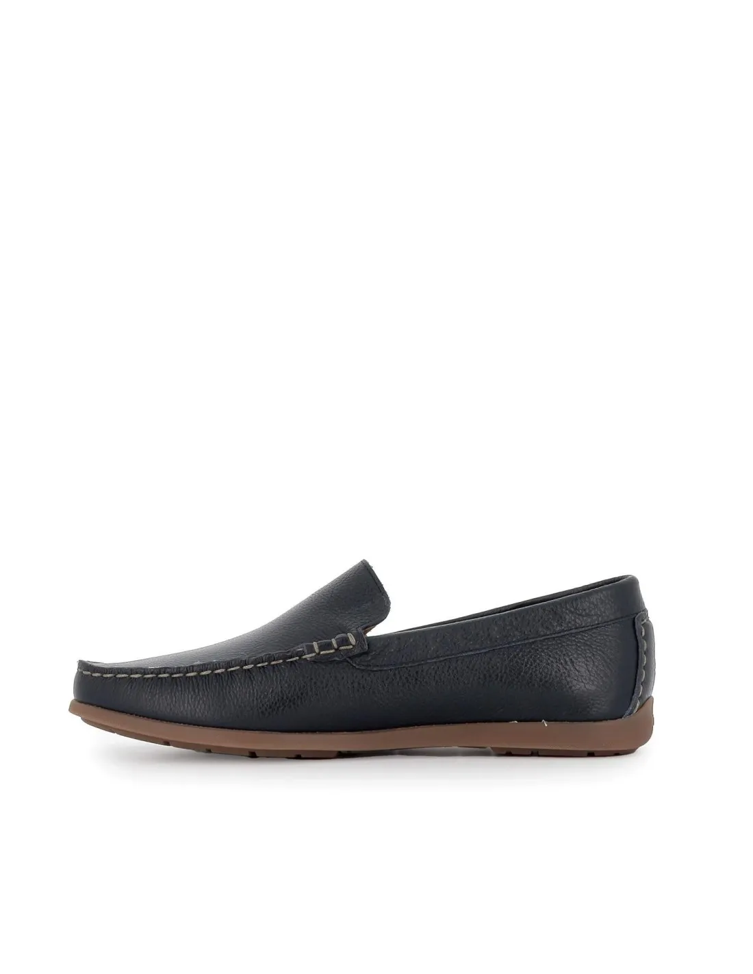 Mocasin de verano piel azul flexible para hombre  Fluchos