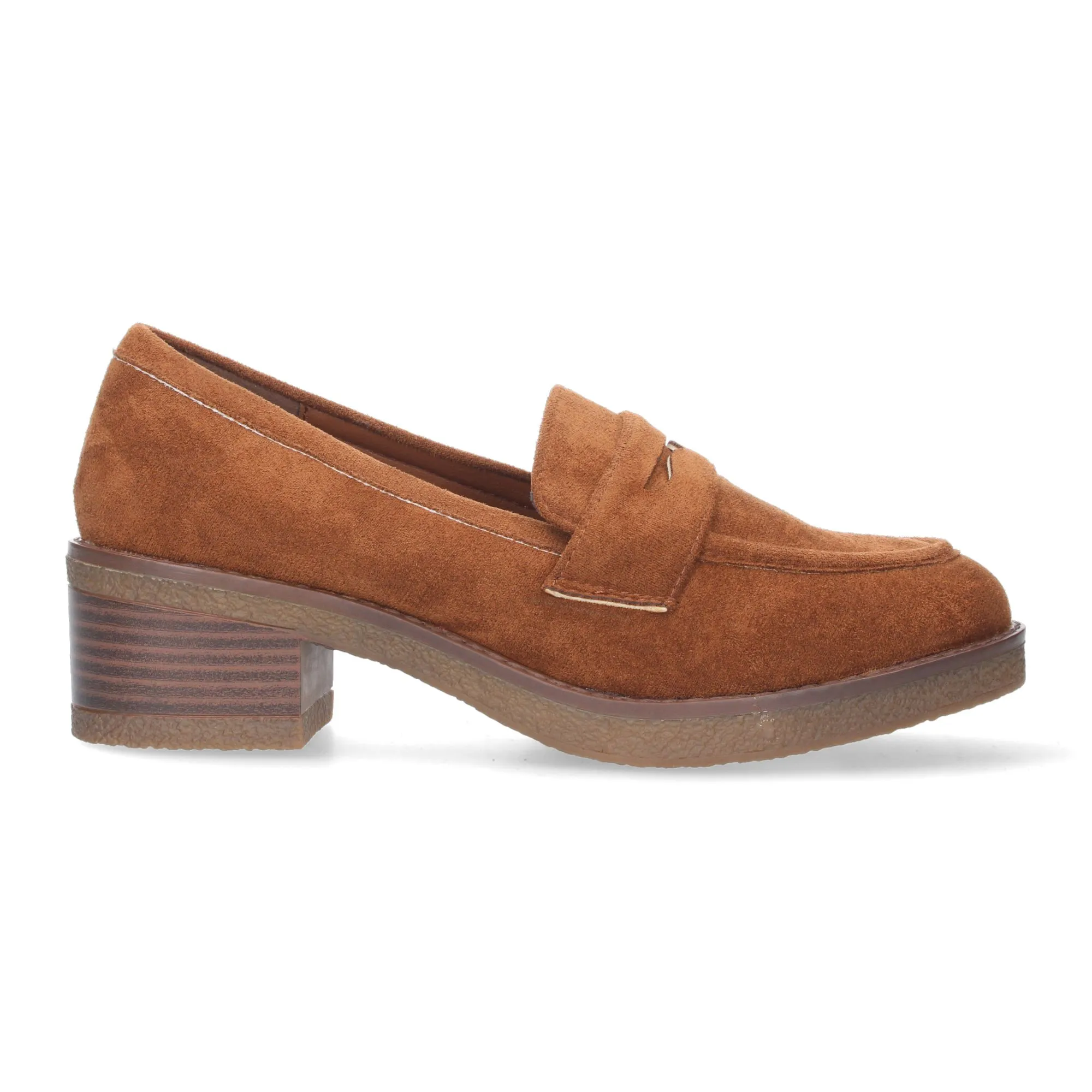 MOCASINES DE TACóN BAJO CóMODO PARA MUJER COLOR MARRóN YZ2325