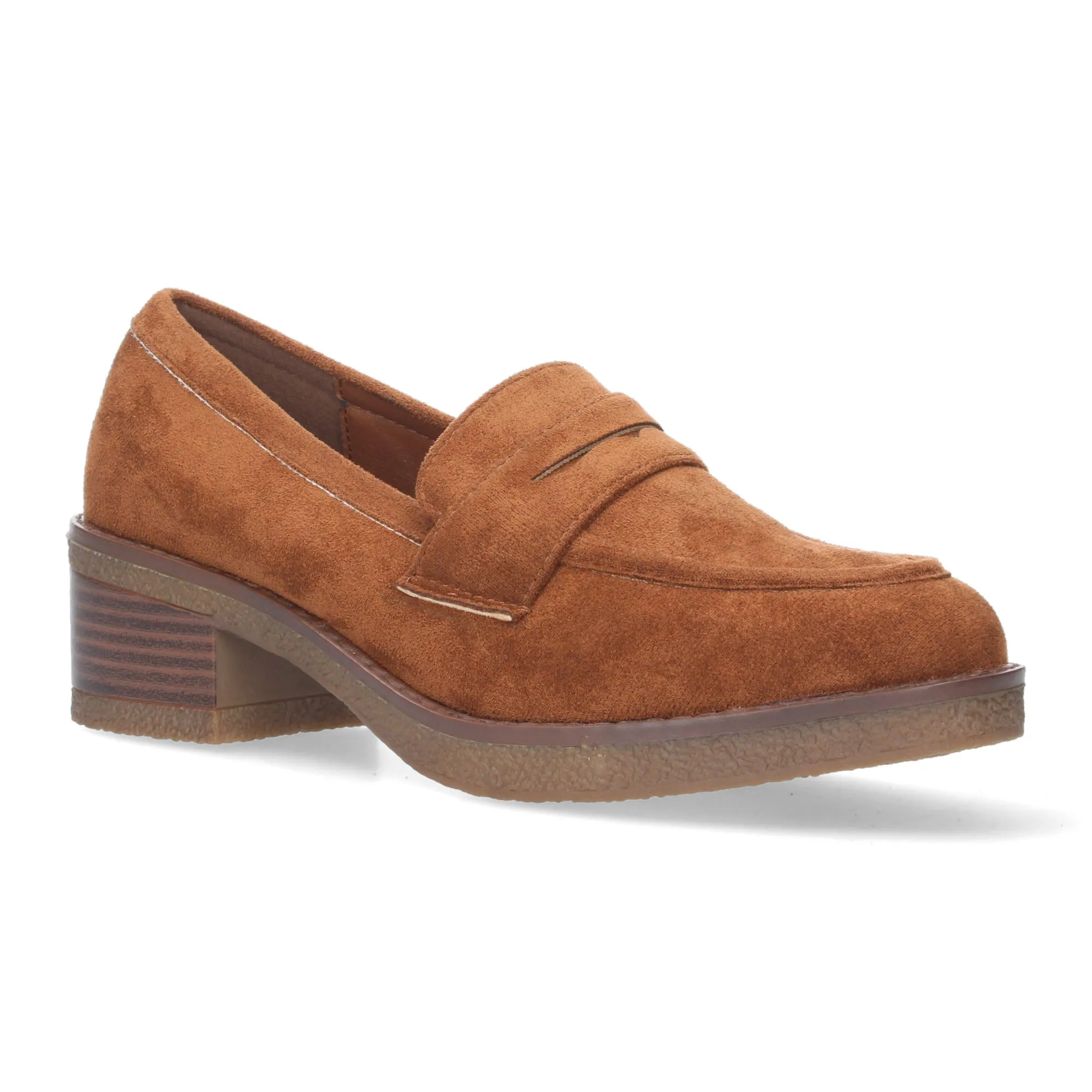 MOCASINES DE TACóN BAJO CóMODO PARA MUJER COLOR MARRóN YZ2325