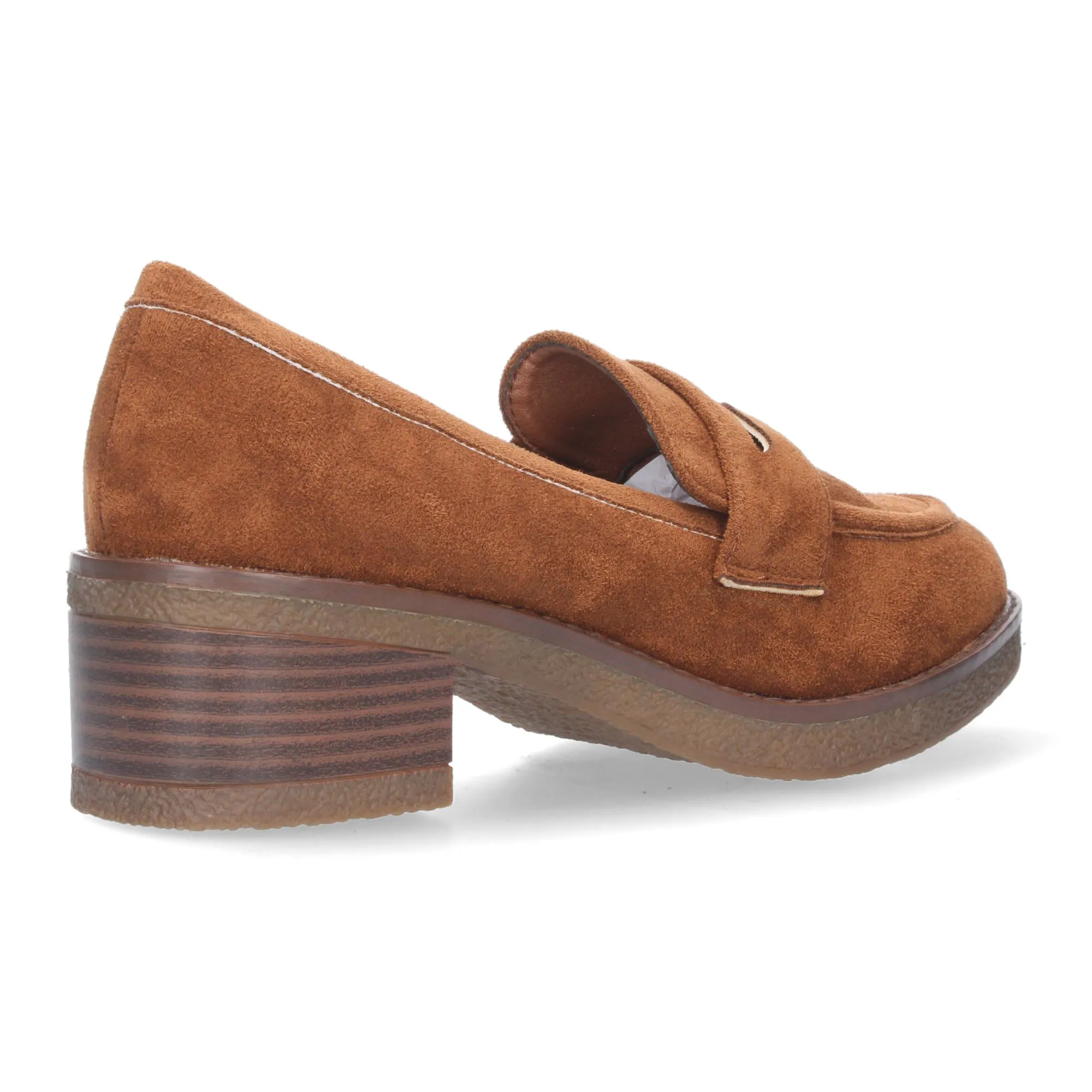 MOCASINES DE TACóN BAJO CóMODO PARA MUJER COLOR MARRóN YZ2325