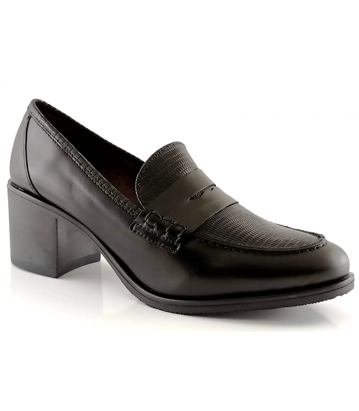 Mocasín combinado con tejus negro
