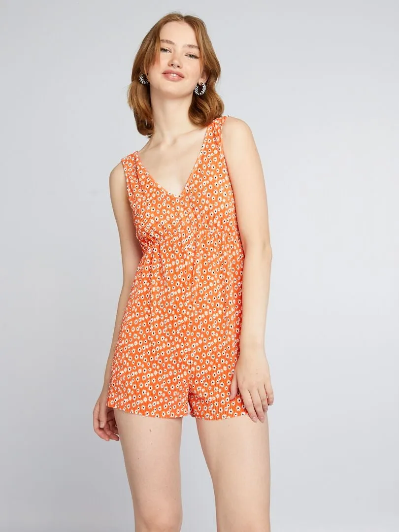 MONO CORTO CON ESTAMPADO  NARANJA