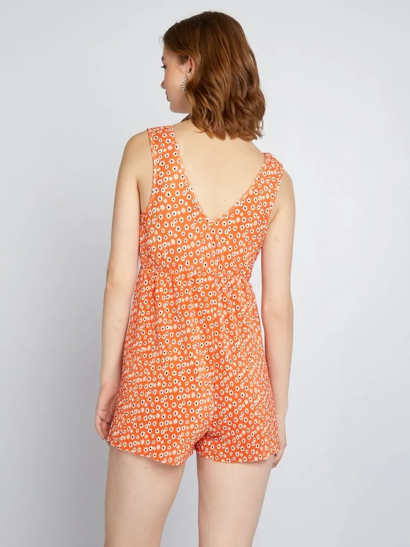 MONO CORTO CON ESTAMPADO  NARANJA