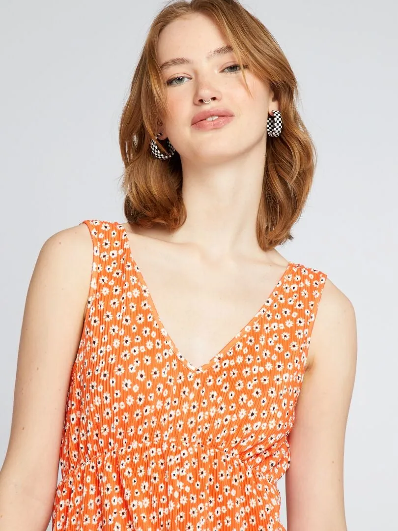 MONO CORTO CON ESTAMPADO  NARANJA