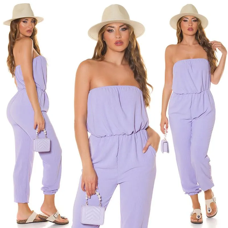 Mono largo color lila estilo Bandeau 