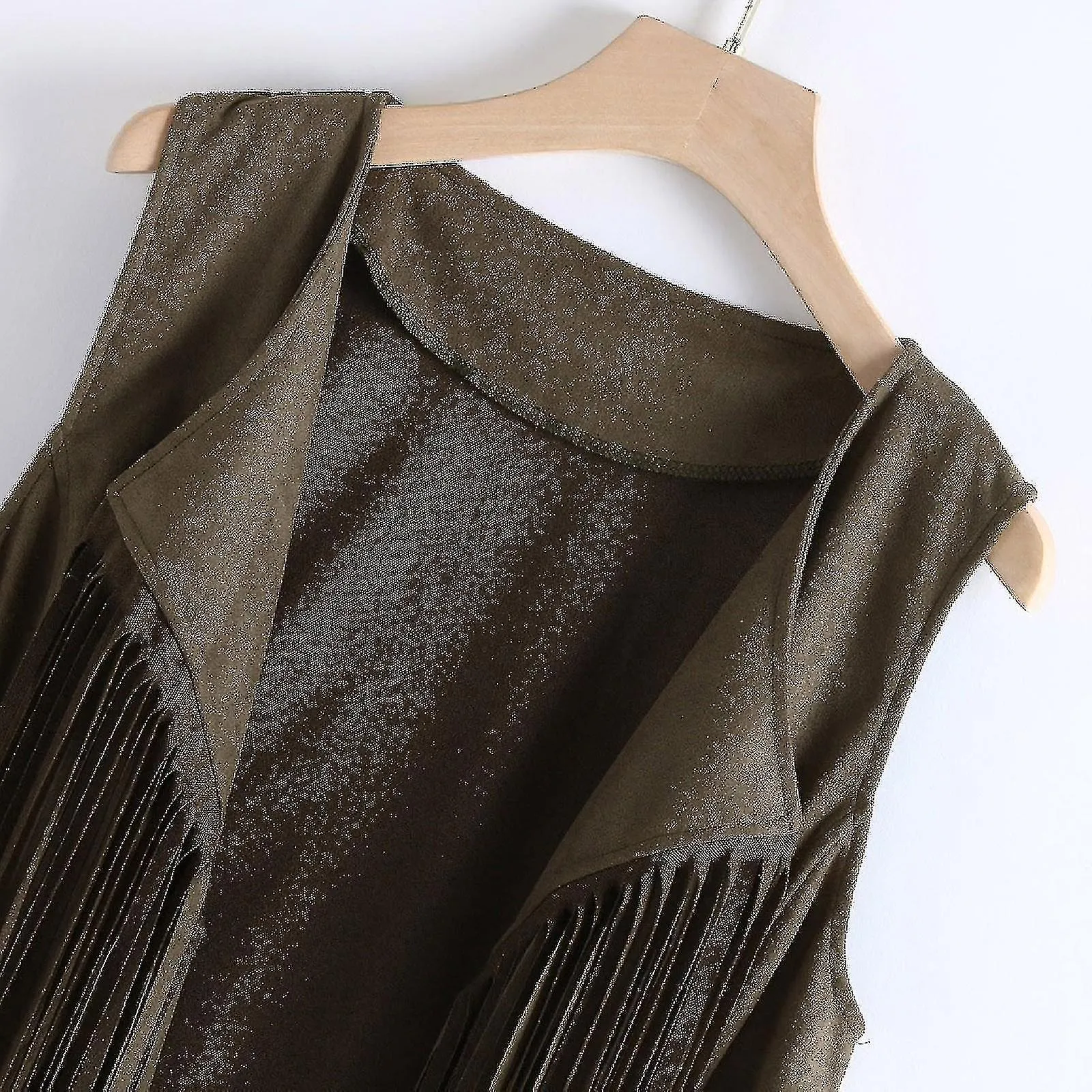 Mujeres Otoño Invierno Suede Étnico Sin Mangas Borlas Chaleco con Flecos Cardigan