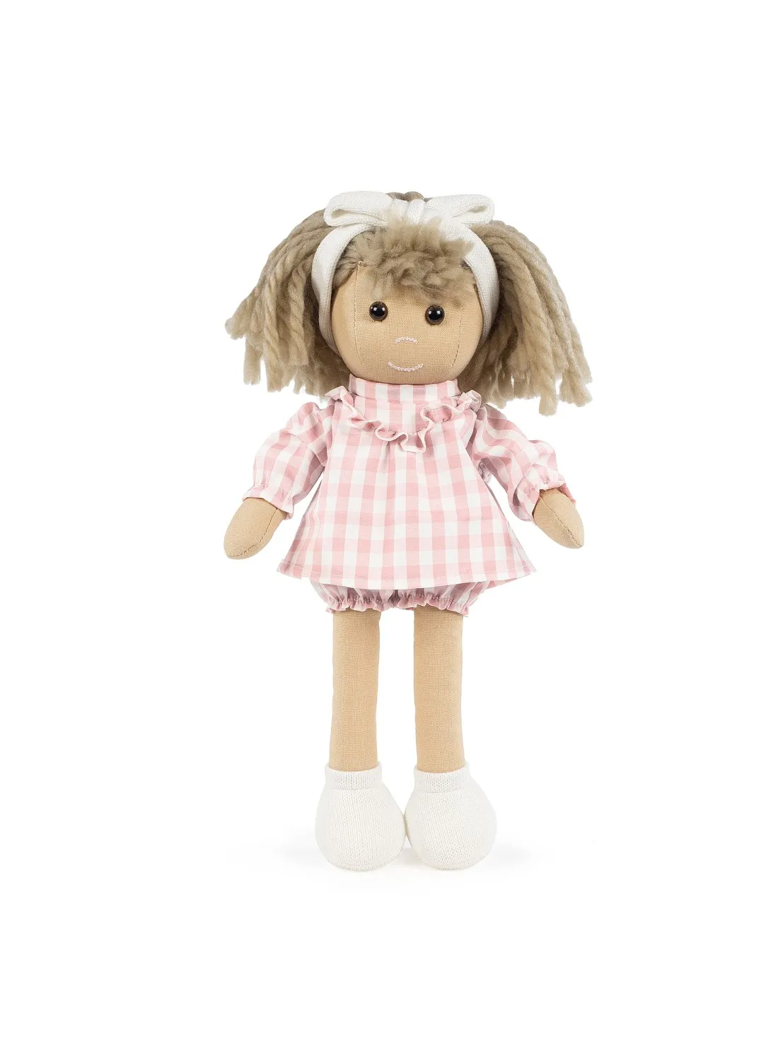 MUñECA CRIS VICHY ROSA DE 38CM  PASITO A PASITO