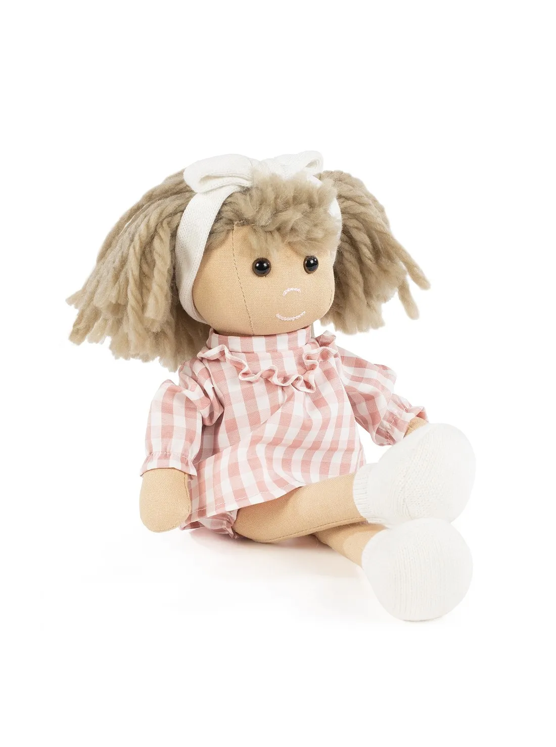 MUñECA CRIS VICHY ROSA DE 38CM  PASITO A PASITO
