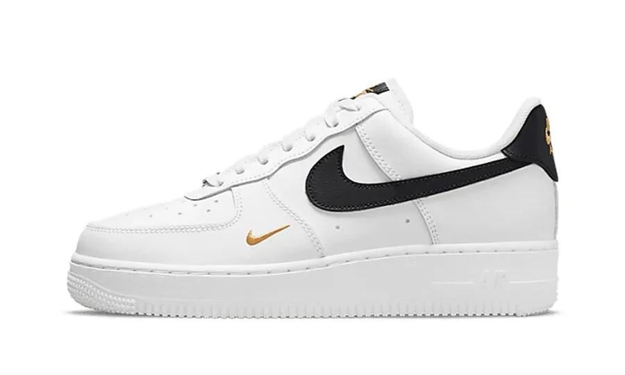 Nike Air Force 1 Low '07 Essential White Black Gold Mini Swoosh (W)