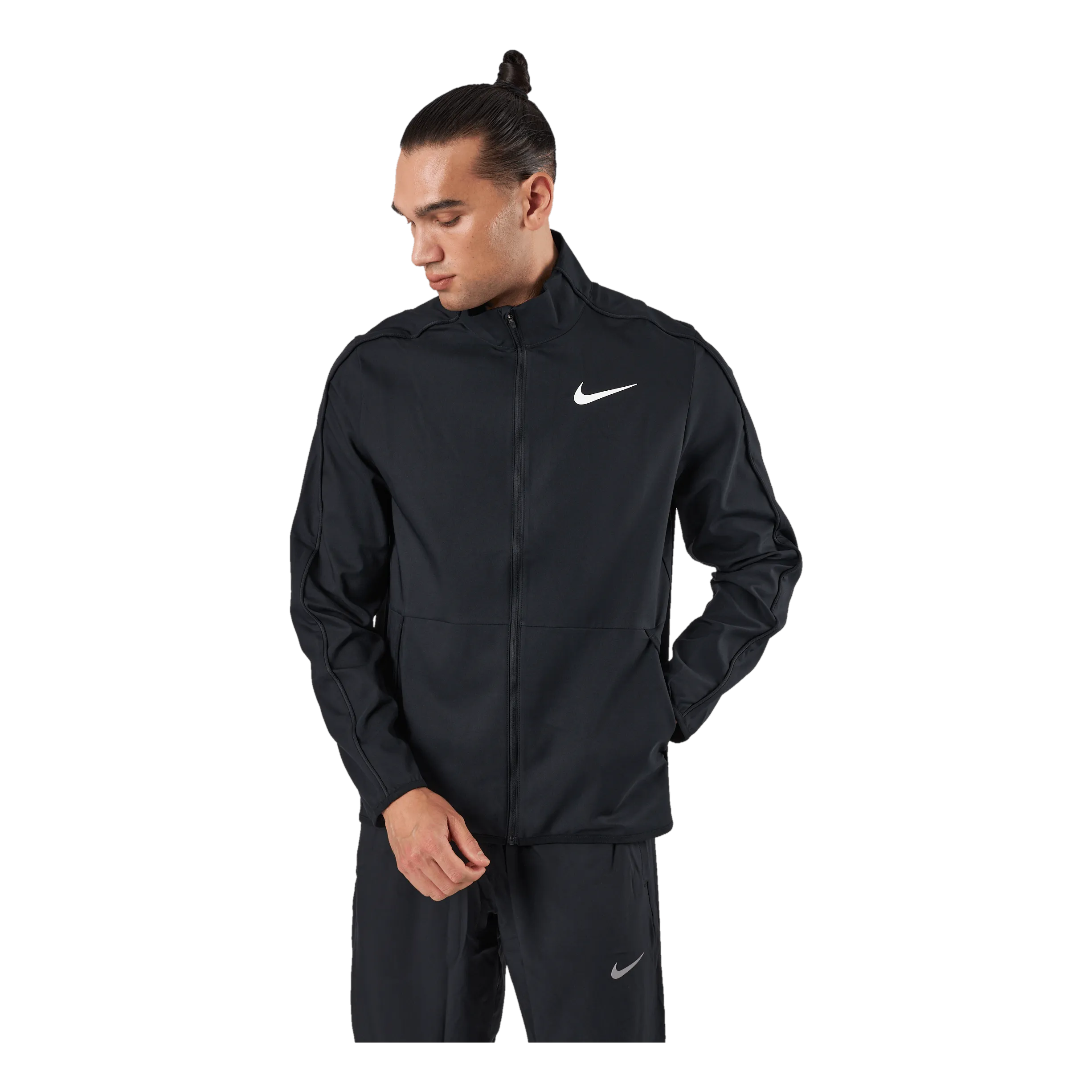 NIKE DRIFIT MEN'S WOVEN TRAINING JACKET BLACK/BLACK/WHITE