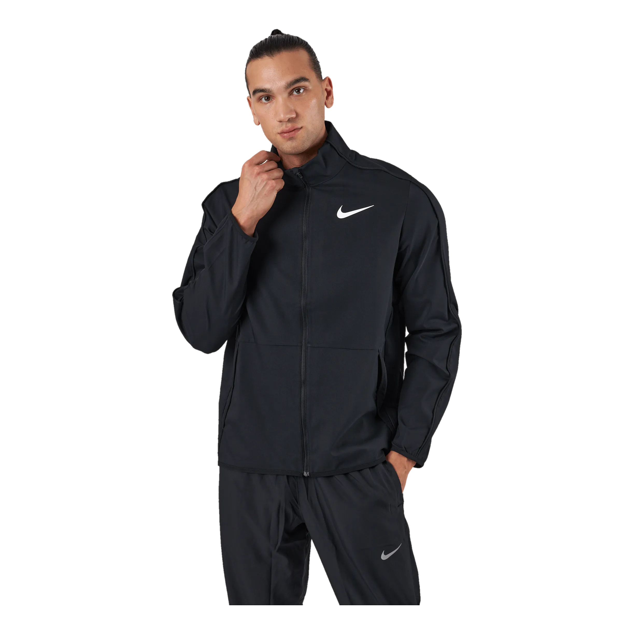 NIKE DRIFIT MEN'S WOVEN TRAINING JACKET BLACK/BLACK/WHITE