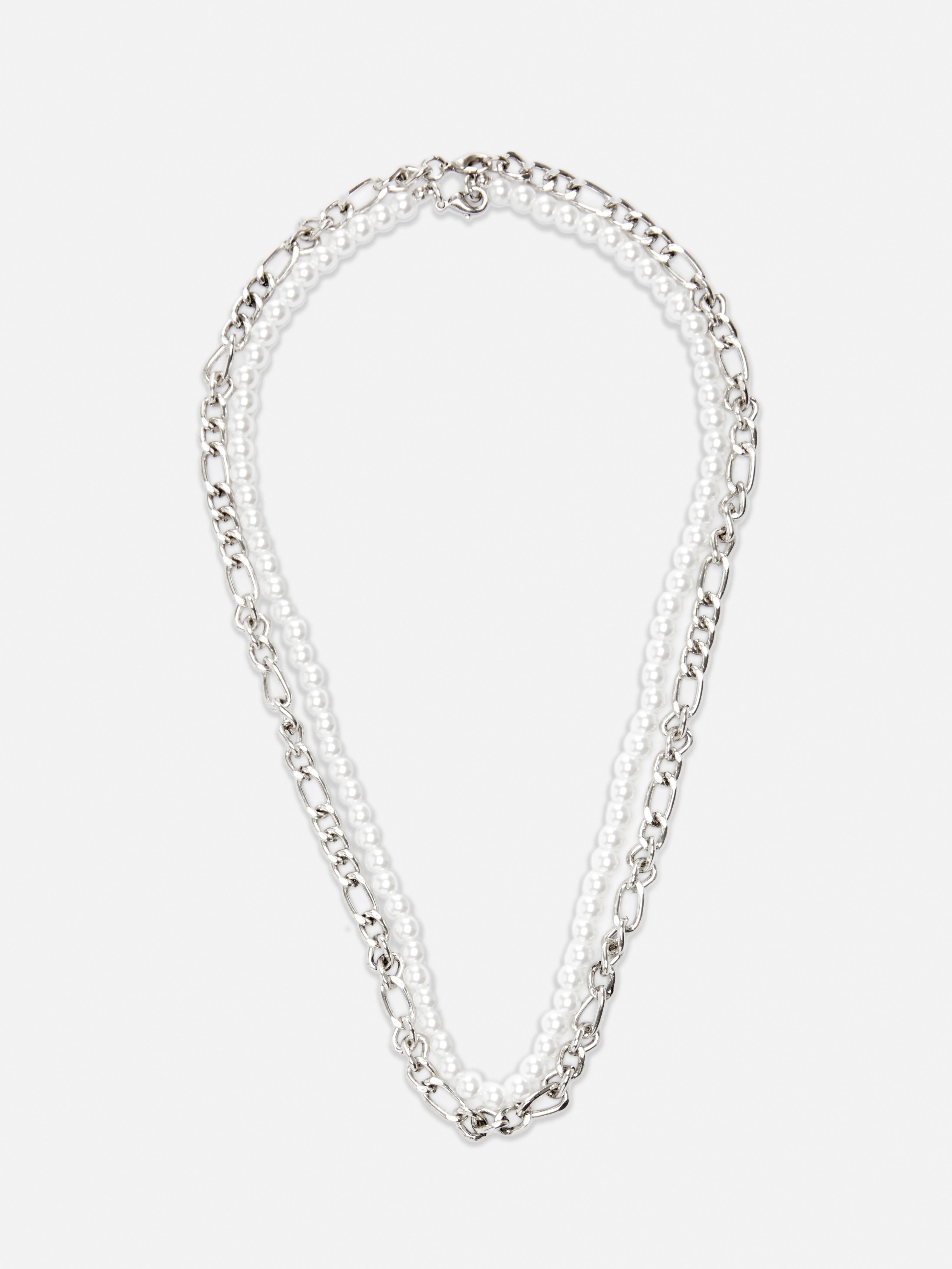 Pack de 2 collares de perlas y cadena