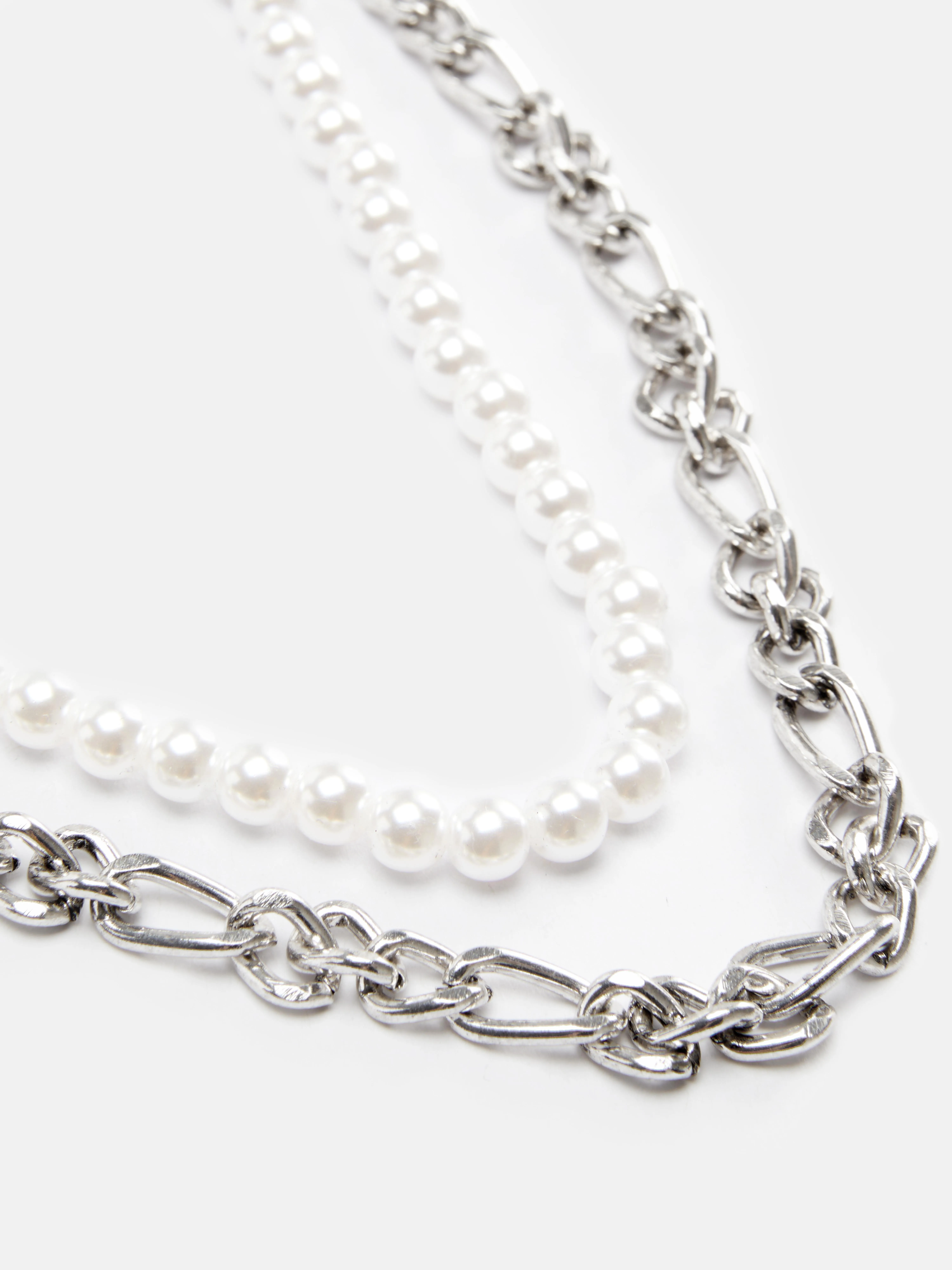 Pack de 2 collares de perlas y cadena