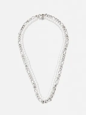 Pack de 2 collares de perlas y cadena