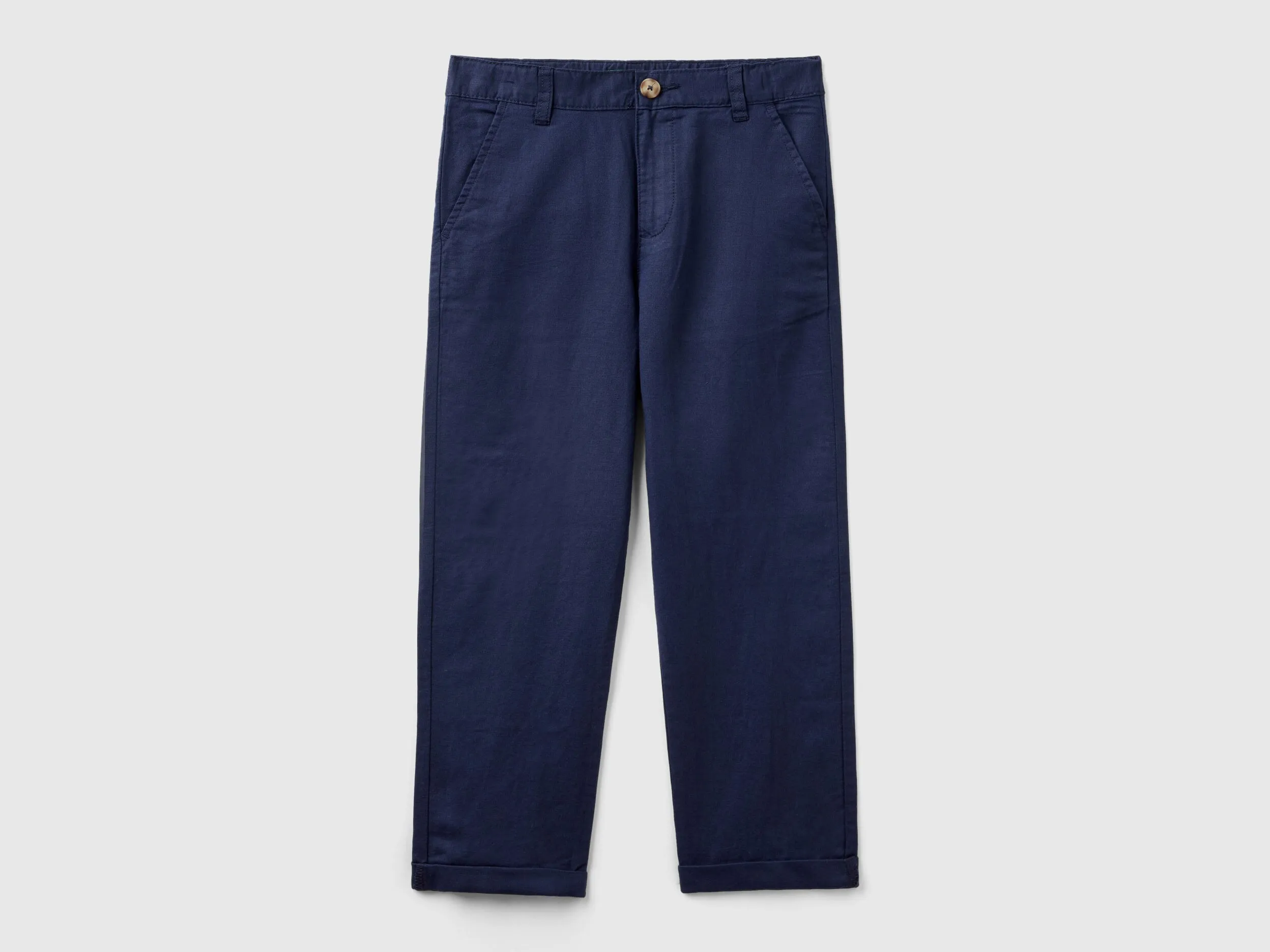 Pantalón de lino mixto de corte relajado