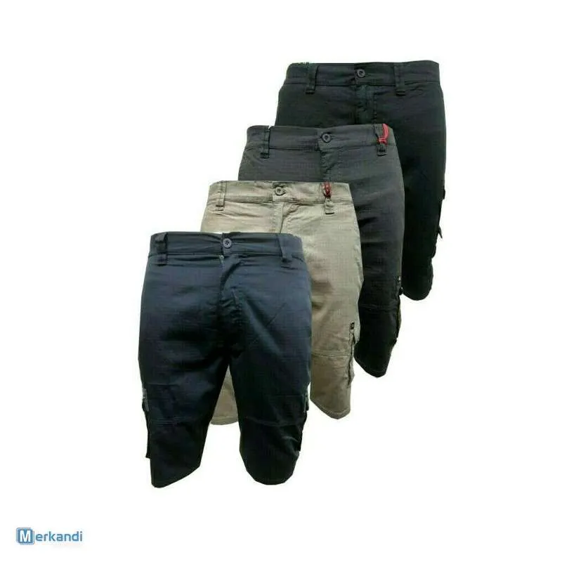 Pantalones cortos de carga de sarga Airwalk para hombre, pantalones de verano hasta la rodilla de combate, 6 bolsillos