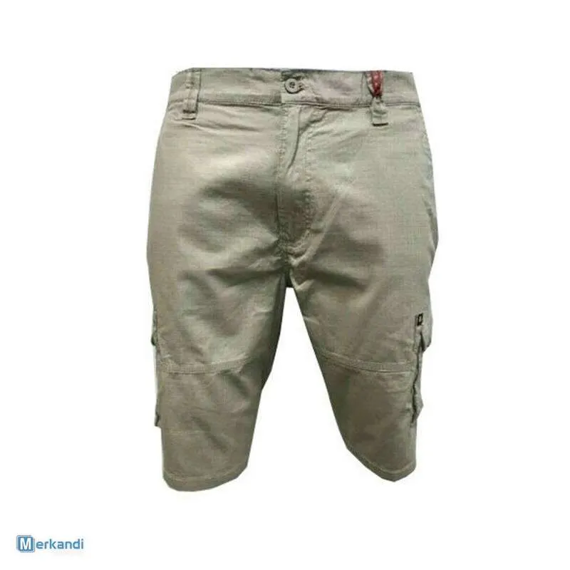 Pantalones cortos de carga de sarga Airwalk para hombre, pantalones de verano hasta la rodilla de combate, 6 bolsillos