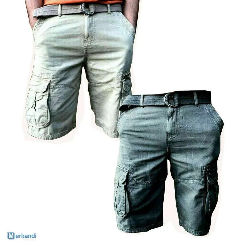 Pantalones cortos para hombre Cargo Combat Hasta la rodilla Pantalones de verano 6 bolsillos Cinturón libre