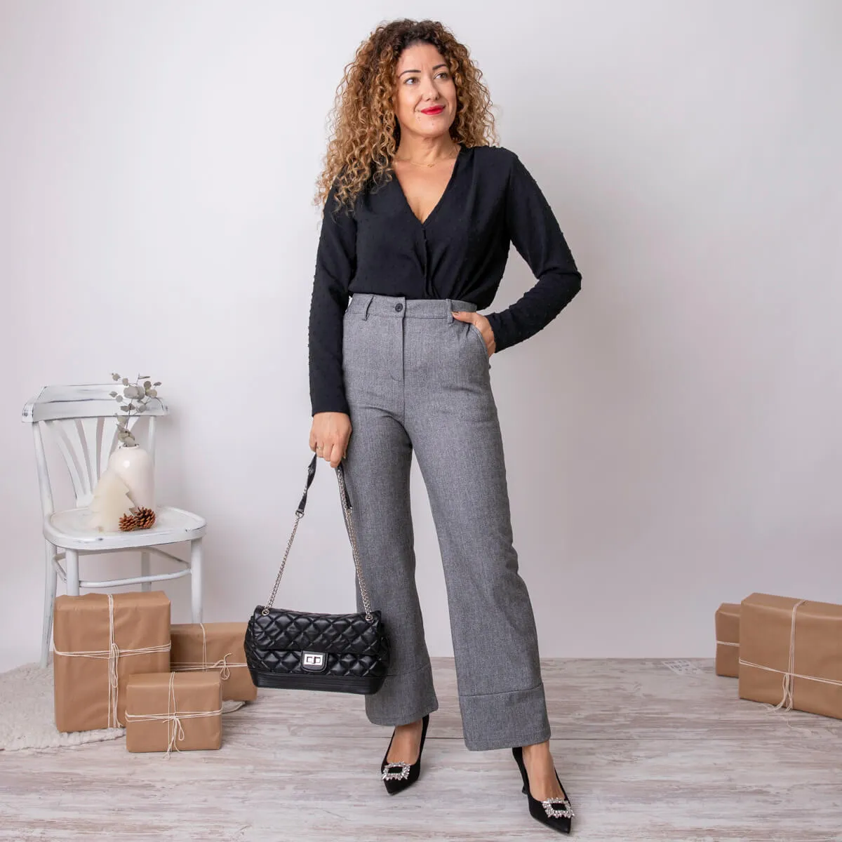 PANTALóN BUJO  GRIS