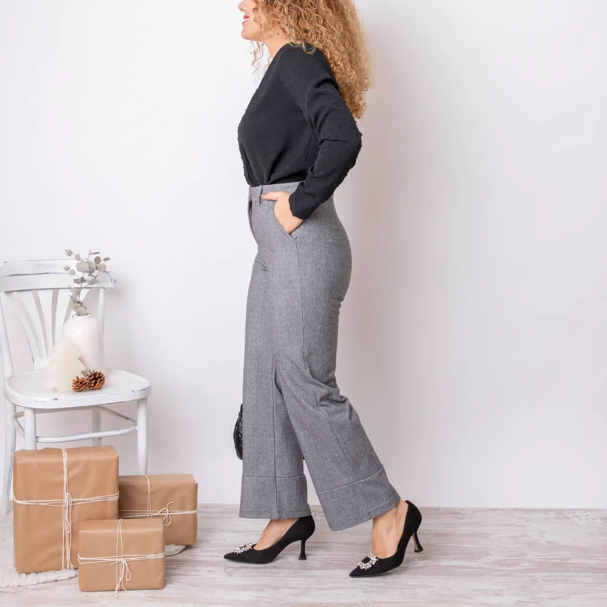 PANTALóN BUJO  GRIS