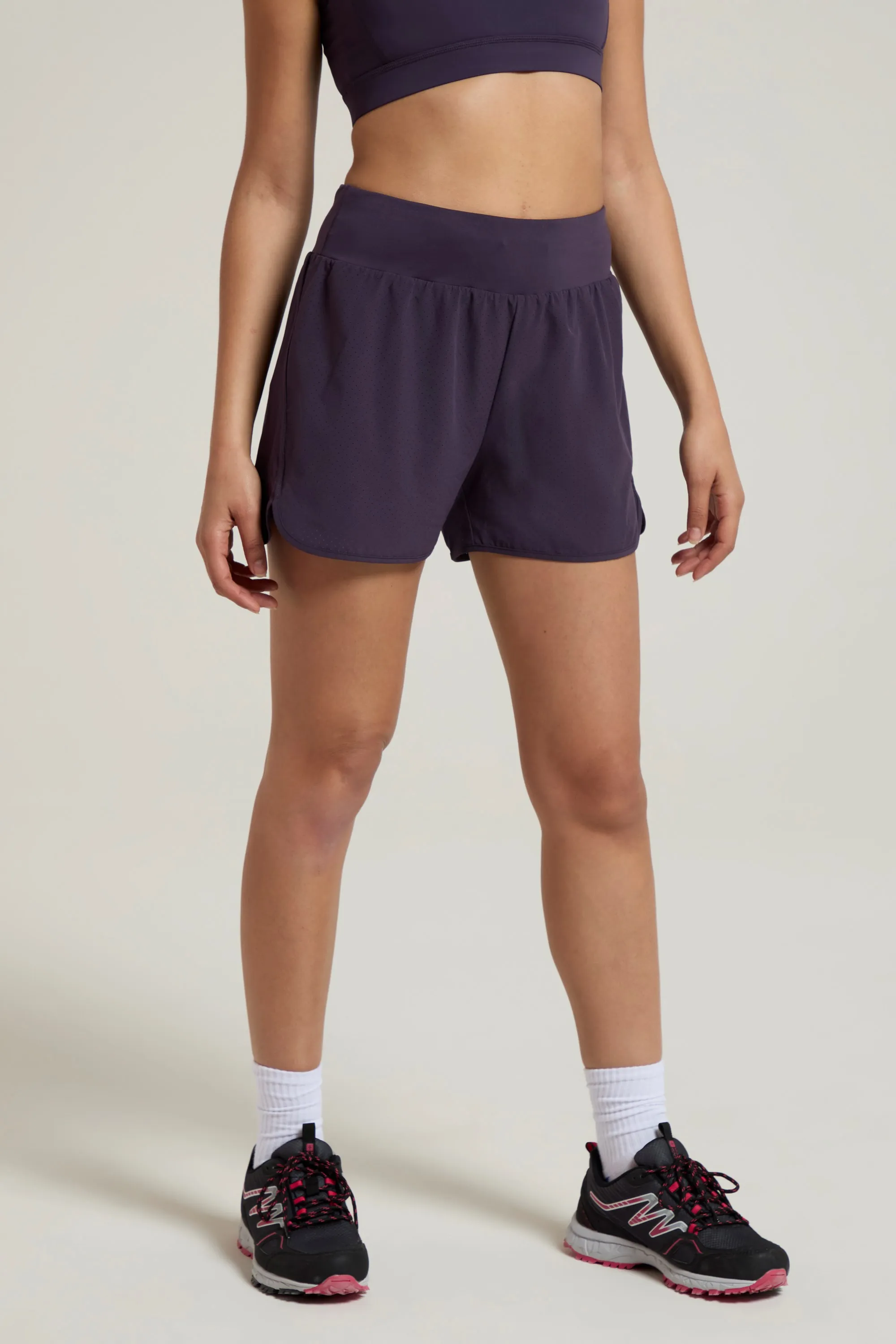 Pantalón corto doble capa de correr mujer
